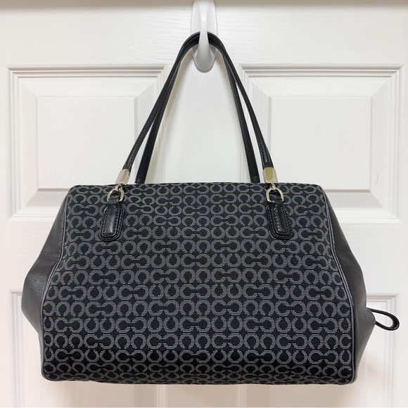 Coach Madison Madeline Satchel East West Op Art Jacquard Leather Trim NWOT - Picture 5 of 13
